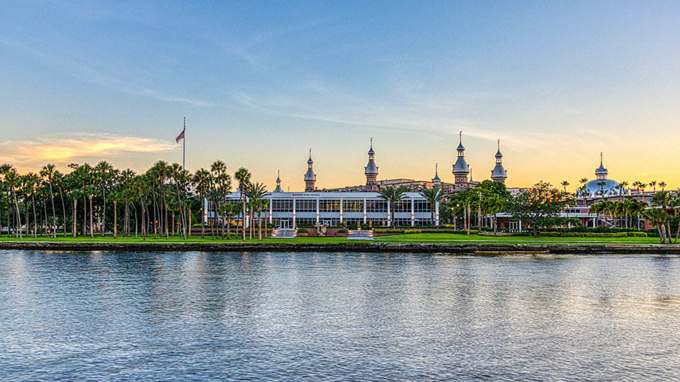 View of The University of Tampa from the Riverwalk