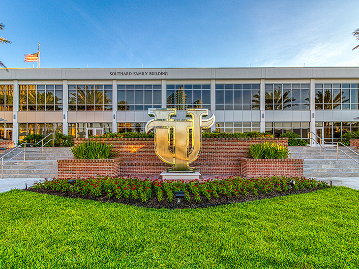 Southard Family Building with the UT sculpture