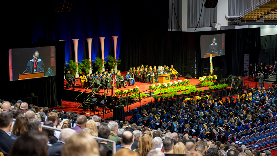 December commencement ceremony overview photo
