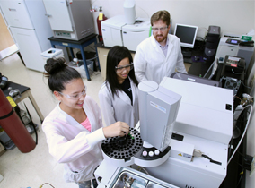 Students in a science lab