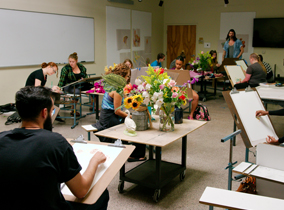 Students in an art class