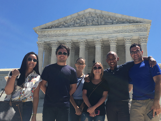 Students in front of the Supreme Court Building