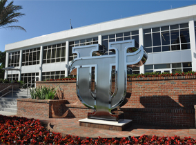 UT Sculpture outside of Southard Family Building 