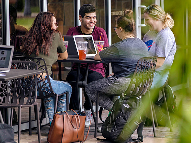 Student sitting at a table