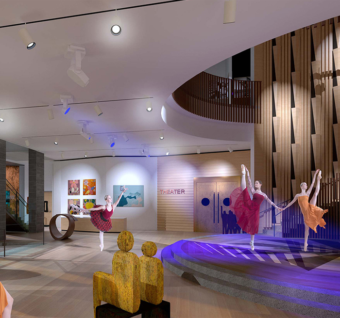 Ferman Center Lobby Artist Rendition with Dancers