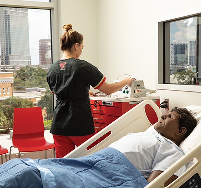 nurse in skills lab 