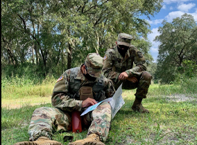 ROTC cadets in a field