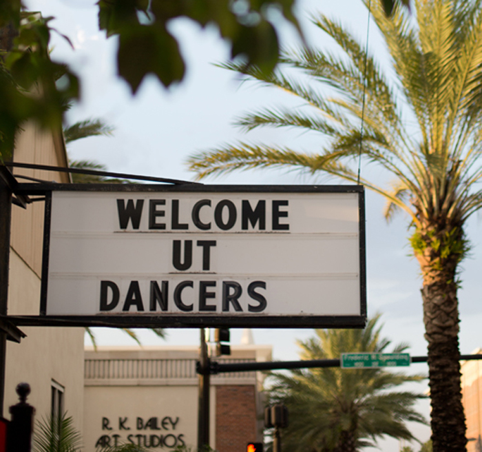 Welcome UT Dancers Street Sign