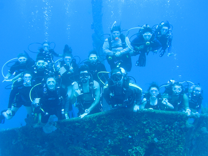 Underwater group photo