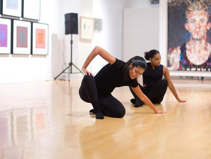 Students dancing in studio