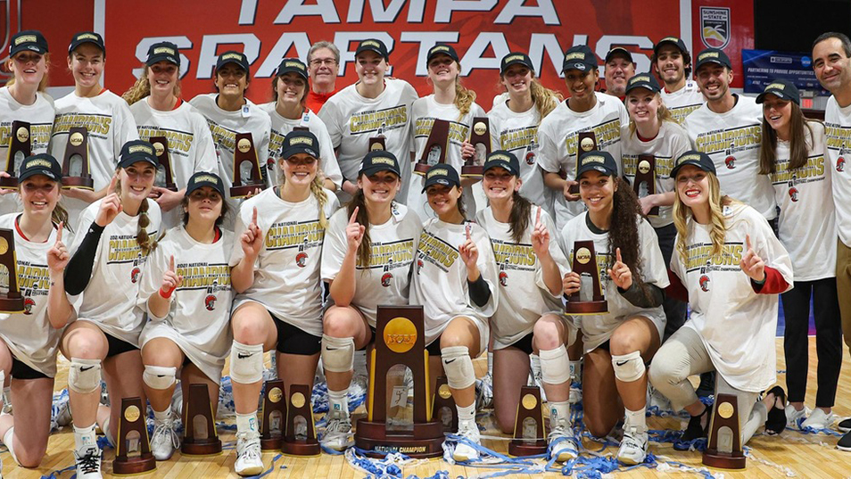 Volleyball team after winning national championship