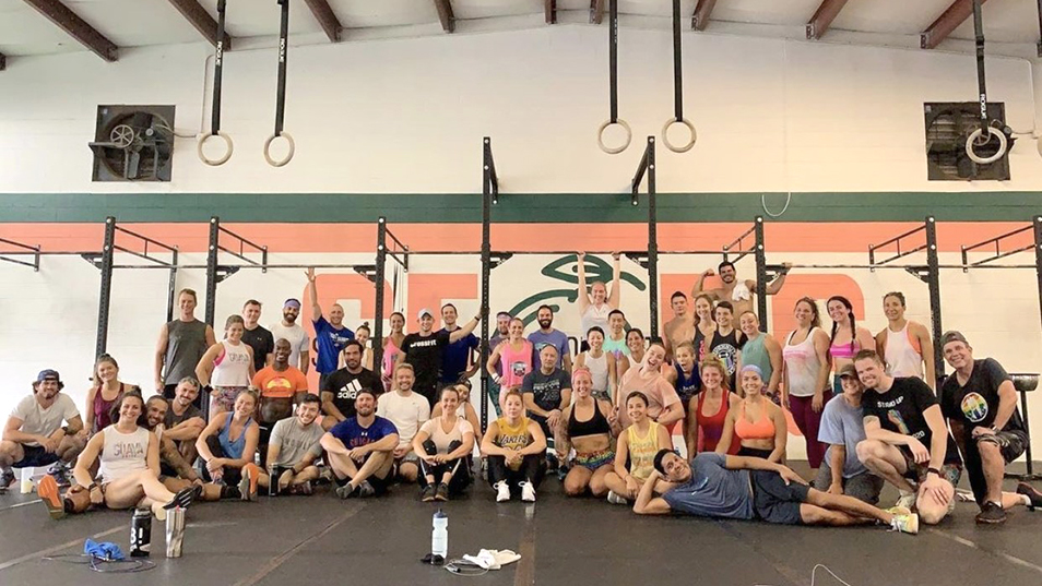 Group photo of people at CrossFit Big Guava in Seminole Heights.