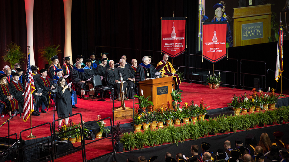 Aerial photo of May commencement