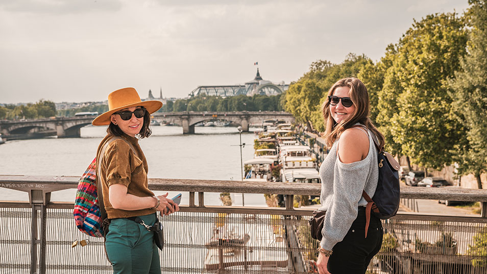 Associate Professor Sarah Juliet Lauro and student Megan Darling in Paris