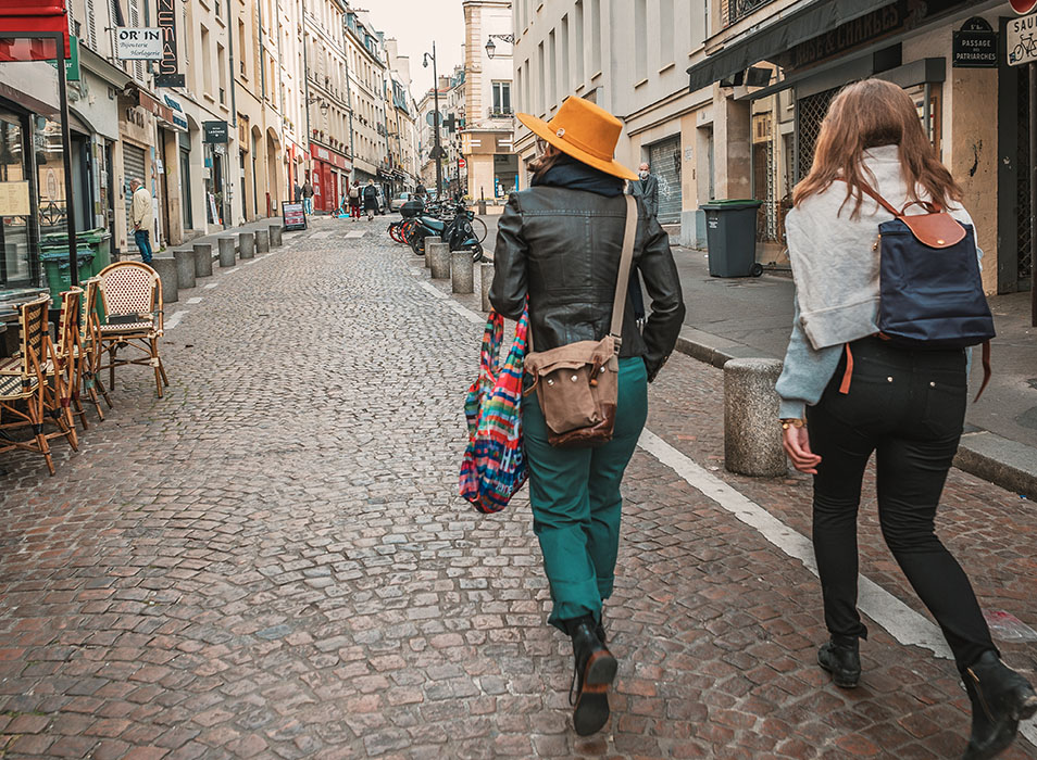 Associate Professor Sarah Juliet Lauro with a student in Paris