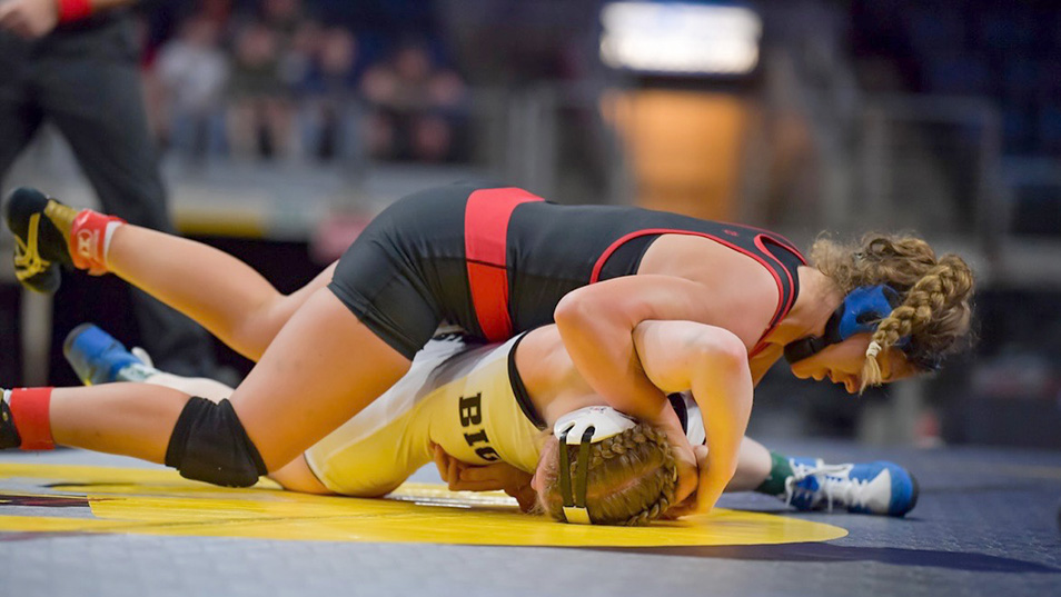 two girls wrestling