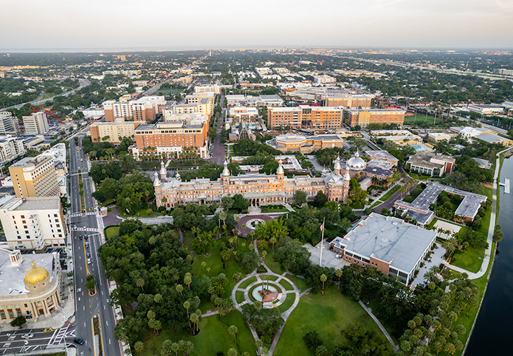 Aerial view of campus